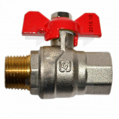 FERRO Шаровий кран з метеликом нарізний-врізний 1/2"