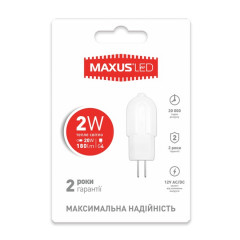 MAXUS Лампа світлодіодна G4 2W 3000K 12V AC/DC