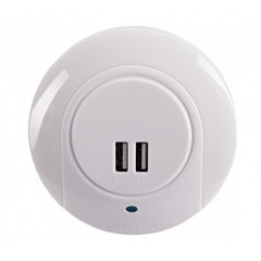 LUXEL Нічник LED з розеткою 1w+2 USB (NL-02W)