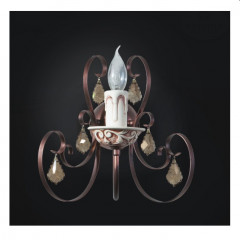 N&B LIGHT Бра Майя 1л з кришталем та керам сір-кор/мідь/патина 18310