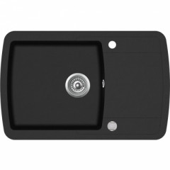 AQUASANITA Мийка гранітна BELLA sanita SQB-101AW-601 BLACK METALLIC 500X780