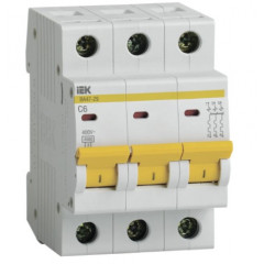 IEK Вимикач автоматичний ВА47-29 3Р 6А 4.5кА х-ка C