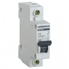 GENERICA Вимикач автоматичний ВА47-29 1Р 6А 4.5кА х-ка C