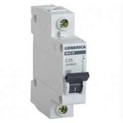 GENERICA Вимикач автоматичний ВА47-29 1Р 25А 4.5кА х-ка C