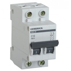 GENERICA Вимикач автоматичний ВА47-29 2Р 10А 4.5кА х-ка C