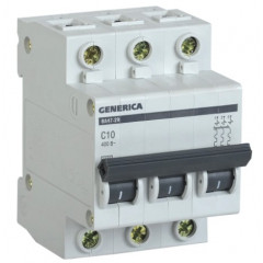 GENERICA Вимикач автоматичний ВА47-29 3Р 10А 4.5кА х-ка C