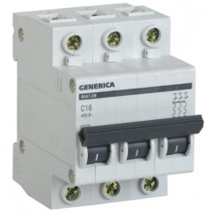 GENERICA Вимикач автоматичний ВА47-29 3Р 16А 4.5кА х-ка C