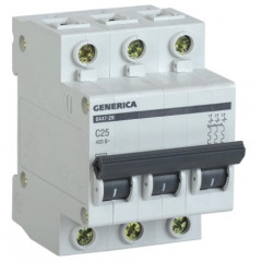 GENERICA Вимикач автоматичний ВА47-29 3Р 25А 4.5кА х-ка C