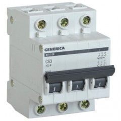 GENERICA Вимикач автоматичний ВА47-29 3Р 63А 4.5кА х-ка C
