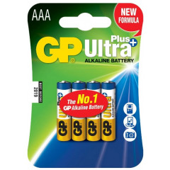 GP Батарейка ULTRA ALKALINE 1.5V 24AUDME3-2UE4 лужна LR03 ААА блістер