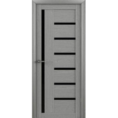 LUXDOORS Полотно дверне зі склом ЕсоТех Тренд Т-3 Bianca ясень димчатий скло чорне 700мм