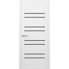 LUXDOORS Полотно дверне зі склом Vinil Дублін білий скло чорне 800мм