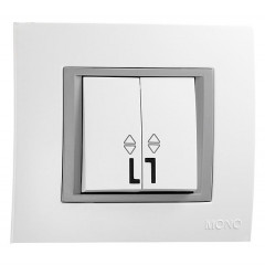 MONOELECTRIC Вимикач двоклавішний MONTE білий