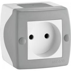 MONOELECTRIC Розетка без заземлення OCTANS IP 20 сірий