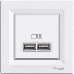 SCHNEIDER ASFORA Розетка USB 2.1A біла EPH2700221