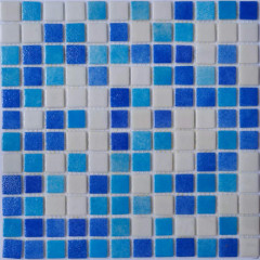 КОНРОД Мозаїка скляна White/Blue 4мм 30х30