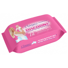 DISCOUNT Серветки вологі д/дітей з екстрактом ромашки 72шт