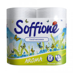 SOFFION Папір туалетний Aroma Spring Morning білий 2шар. 4од.