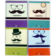 МИЦАР Блокнот для нотаток В5 клітинка "Mustache" (малюнок в асорт) 60 арк.