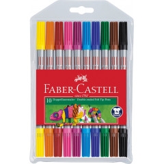 FABER CASTELL Фломастери 151110 10кол двустор "Fibre-tip"
