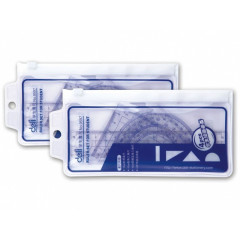 DELI Набір 4пр (лінійка 15см+2вугол+транспортир) 9597Е