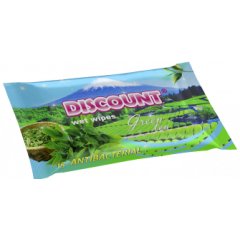 DISCOUNT Серветки вологі з ароматом зеленого чаю (15 шт)