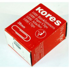 KORES Скріпки 100шт/уп А-2380/0293-28мм/11984-28