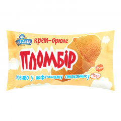 ХЛАДИК Морозиво Пломбір 12% Крем-брюле стакан 70 гр