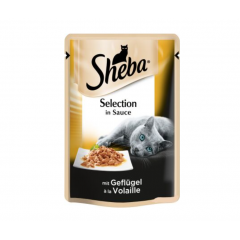 SHEBA Корм для котів cigPOU з дом.птиц в соусі 85г
