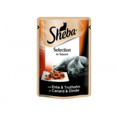 SHEBA Корм для котів cigPOU з качк.індич в соусі 85г