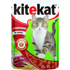 KITEKAT Корм для котів пауч Телятина в соусі 100г