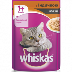 WHISKAS Корм для котів індичка в соусі 100г