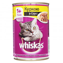 WHISKAS Корм для котів консерва курка 400г