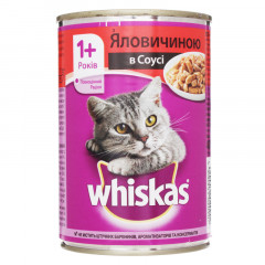 WHISKAS Корм для котів консерва яловичана 400г