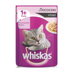 WHISKAS Корм для котів лосось в соусі 100г