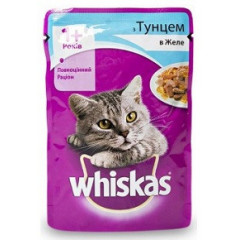 WHISKAS Корм для котів тунець в желе 100г